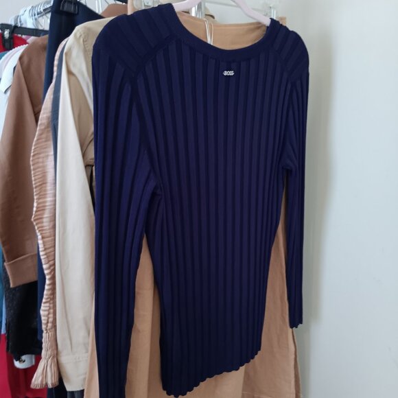 Women's Midnight Navy Blue Sweater by BOSS - Picture 3 of 8